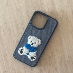 IPHONE 14 PRO MAX Cute Bear iPhone Case with Blue and White Design